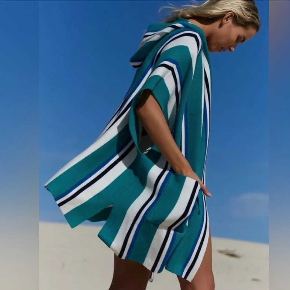 Free People All I Need Striped Hooded Poncho | One Size